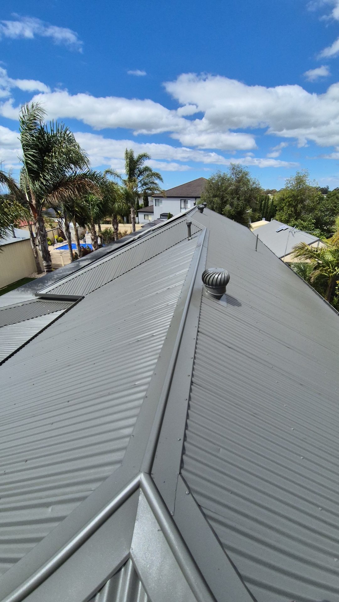 Standing-seam Colorbond ridge detail